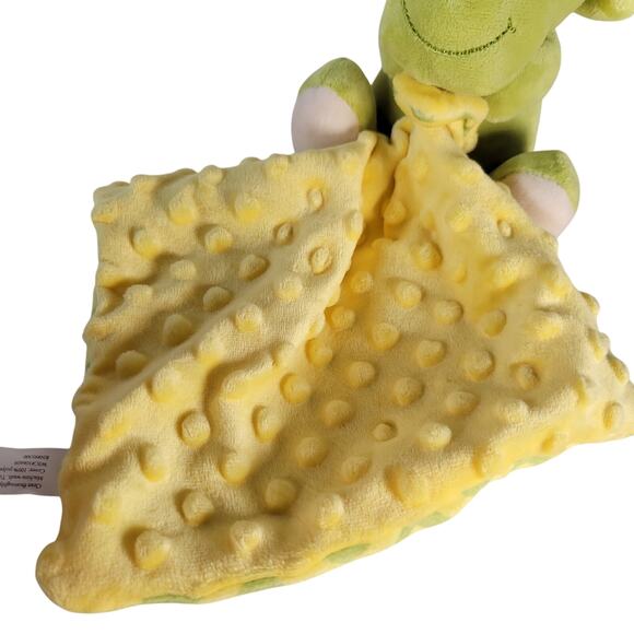 Triceratops Plush Dinosaur Baby Lovey Blanket Green Yellow 8"x8" Walgreens - Picture 4 of 16